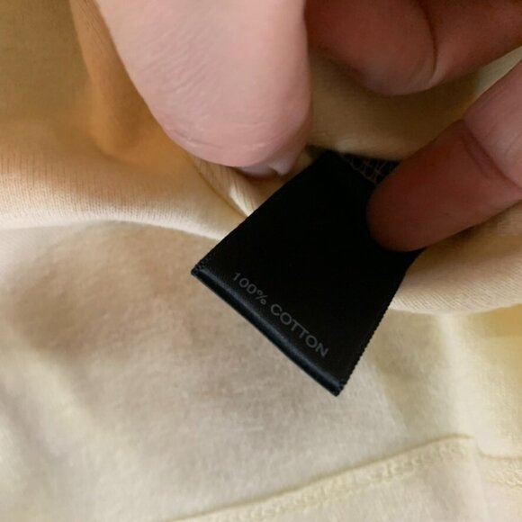 Avenue Womans 14/16 Top T Shirt Light Yellow Beaded Short Sleeve V Neck - Picture 6 of 12